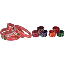 SOMIL Set of 28 Pink Glass Bangle-image-92