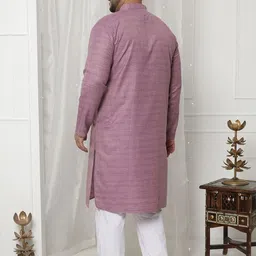 John Pride Men Dyed Regular Kurta with Pyjamas image 3