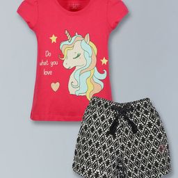 PLUM TREE Girls Printed Pure Cotton T-shirt With Shorts-picture-45