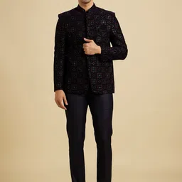 Manyavar Self Designed Embroidery Tailored-Fit Single-Breasted Two-Piece Suit-picture-21