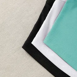 KERI PERRY Pack Of 3 Ribbed Round Neck Sleeveless Crop Tops image 4