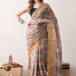 Moda Rapido Floral Printed Saree With Blouse Piece-image-6