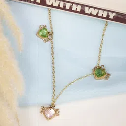 Beenth & Doneth Women Gold-Plated Cubic Zirconia Stainless Steel Necklace image 4