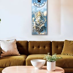 OLIVE TREE Blue & White Printed Traditional Wooden Rectangle Analogue Wall Clock-picture-35