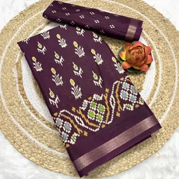 RegalDrapes Woven Design Printed Saree With Unstitched Blouse Piece-image-0