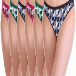 FEATHER LINE Women Pack of 6 Floral Printed Polyester Briefs-picture-26