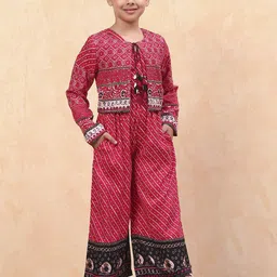 Biba Girls Printed Basic Jumpsuit With Jacket-picture-13