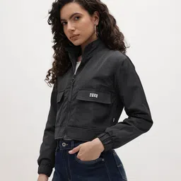 The Roadster Life Co. Mock Collar Crop Tailored Jacket image 4