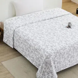 Story@home Grey Melange & White Floral AC Room 600 GSM Single Bed Blanket-image-44