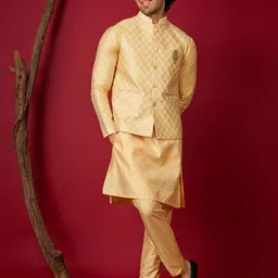 Dulha Ghar Men Regular Raw Silk Kurta with Pyjamas image 2