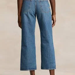 Polo Ralph Lauren Women Pure Cotton Wide-Leg Crop Jean image 4