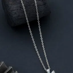 SZN Set Of 2 Gold & Silver-Plated Stone Studded Circular & Heart Shaped Pendants & Chains-picture-39