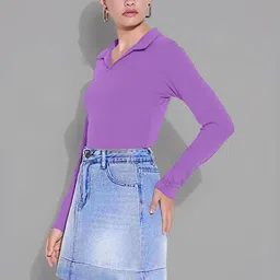 Maheshvi Women Shirt Collar Long Sleeves Casual Top image 4