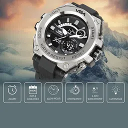 V2A Men Patterned Dial & Bracelet Style Straps Analogue Watch V2A-CS-1706A-Silver-0 image 3