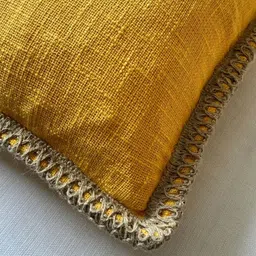 EXPORT HOUSE Yellow 5 Pieces Textured Square Cotton Cushion Covers image 4
