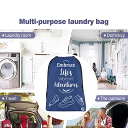 Aura Blue 10 Pieces Printed Foldable Water Resistant Multi-Utility Laundry Bags image 5
