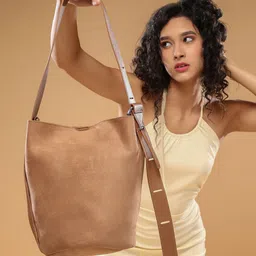 HAUTE SAUCE by Campus Sutra Women Textured Bucket Shoulder Bag image 2