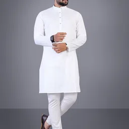 Attigo Band Collar Kurta With Pyjamas-picture-36