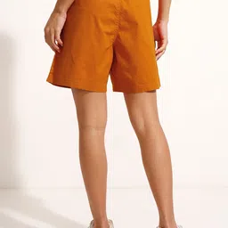Basics By Tokyo Talkies Women Regular Fit Mid-Rise Cotton Shorts image 4