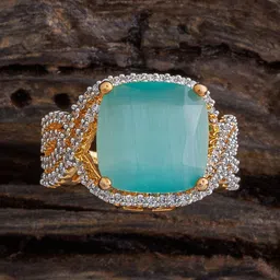 Kushal's Fashion Jewellery Rhodium-Plated Zircon Studded Adjustable Finger Ring-picture-33