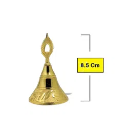 Adhvik Gold Toned 2 Pieces Morphankh Head & Round Head Pooja Bells image 2