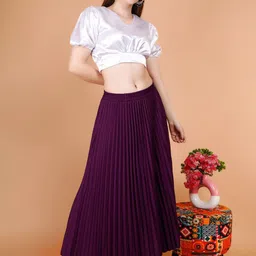 Zionity Accordion Pleated Maxi Skirt image 4