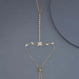 Kushal's Fashion Jewellery Gold-Plated Cubic Zirconia Studded Ring Bracelet image 1