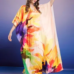 LABEL AARNA Tie and Dye Dyed Satin Maxi Dress image 2