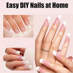 NAILWIND Set Of 216 Press On Reusable Glossy Nails - Nude & French Tip - 07 image 2