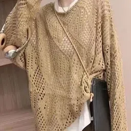 StyleCast x Revolte Women Open Knit Round Neck Pullover Sweaters-image-85