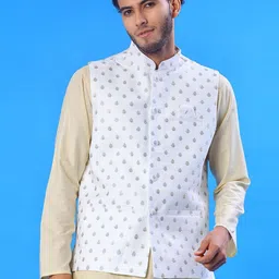 V-Mart Embroidered Mandarin Collar Sleeveless Nehru Jacket-picture-27