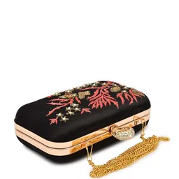 FOR THE BEAUTIFUL YOU Embroidered Embellished Box Clutch image 3