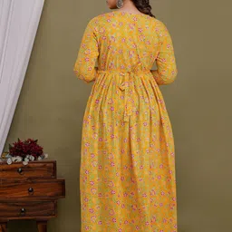 Tulsiram Women Floral Printed Pure Cotton Maternity Ethnic Dresses image 5