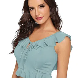 S.K.C Solid V-Neck Sleeveless Top image 3