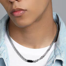 French Accent Men Silver-Plated Necklace image 4