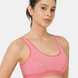 NAIDU HALL Full Coverage Non Padded Cut and Sew Cotton Workout Bra - All Day Comfort image 2