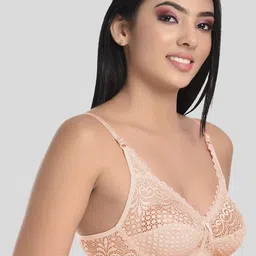 StyFun Beige Non Padded & Non Wired Floral Lace Bra image 4