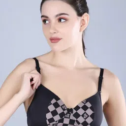 Herryqeal Checked Everyday Bra - Full Coverage Lightly Padded image 3