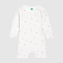 YK Organic Boys Pack of 2 Grey & White Printed Pure Cotton Rompers image 4