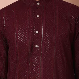 Jompers Men Geometric Embroidered Thread Work Kurta image 5
