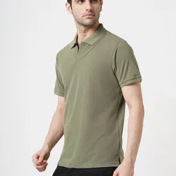 Stitch Hub Men Solid Polo Collar T-shirt image 3