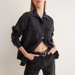 Trendyol Women Spread Collar Solid Cotton Casual Tailored Jacket-picture-19