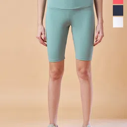 COLOR CAPITAL Women Pack Of 4 High Rise Above Knee Gym Tights-picture-39