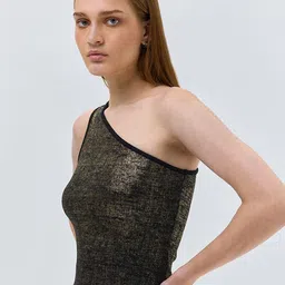 COVER STORY One Shoulder Cotton Crop Top image 2