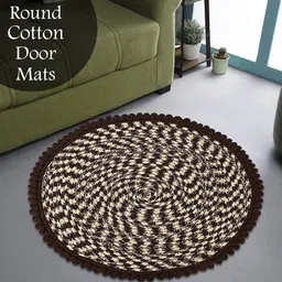 Kuber Industries Brown 3 Pieces Printed Round Doormats image 3