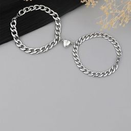 J.S ENTERPRISES Set Of 2 Stainless Steel Link Bracelet-picture-41