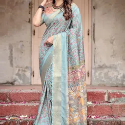 ALMAARI FASHION Ethnic Motifs Zari Pure Silk Jamdani Saree-picture-21