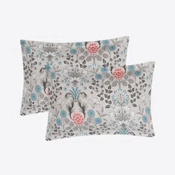 Monte Carlo Sankrt Grey & Brown Floral 144 TC Queen Bedsheet Set 2.24 m x 2.54 m image 4