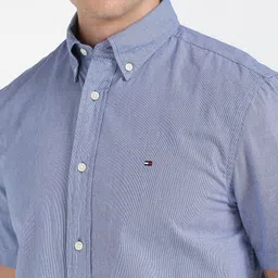 Tommy Hilfiger Men Button-Down Collar Solid Cotton Casual Shirt image 4
