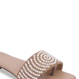 BAESD Women Embellished Party Open Toe Flats image 3